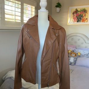 Brown leather jacket